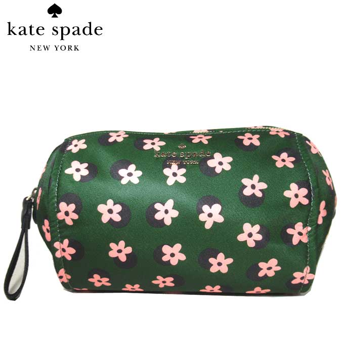 【1000円OFF 10/28迄】ケイトスペード ポーチ kate spade チェルシー ナイロン フラワープリント コスメポーチ K8255 300(グリーンマルチ) アウトレット レディース 送料無料