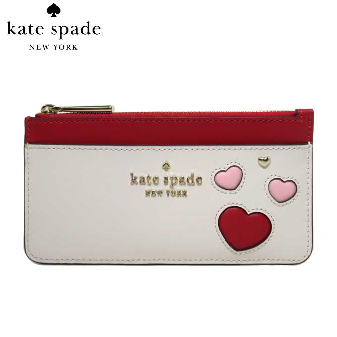 ケイトスペード カードケース kate spade ヴァレンタインデー PVC スウィートハート ラージ スリム カードホルダー KA612 960 (ホワイト系×レッド系マルチ) アウトレット レディース 送料無料