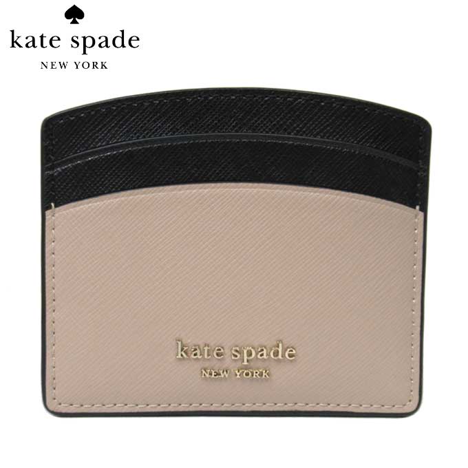 ケイトスペード カードケース kate spade スペンサー カードホルダー PWR00277 195(ベージュ系×ブラック)レディース 【メール便対応(ネコポス)】