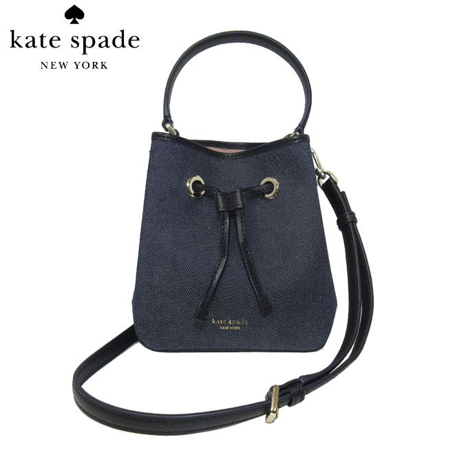 ケイト・スペード アウトレット kate spade ショルダーバッグ WKRU6012-434 eva denim / small bucket デニム×レザー ハンドル付き 巾着 2WAY スモール バケツバッグ / ショルダー / ポシェット darkdenim(434):ダークデニム【レディース】【RCP】