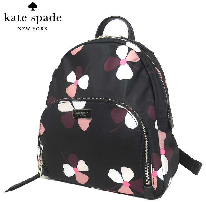 ケイト・スペード アウトレット kate spade ショルダーバッグ WKRU6198-098 medium backpack / dawn dusk buds ナイロン フラワー / 花柄 ミディアム バッグパック / リュックサック blackmulti(098):ブラック×マルチカラー【RCP】【楽天カード分割】【レディース】