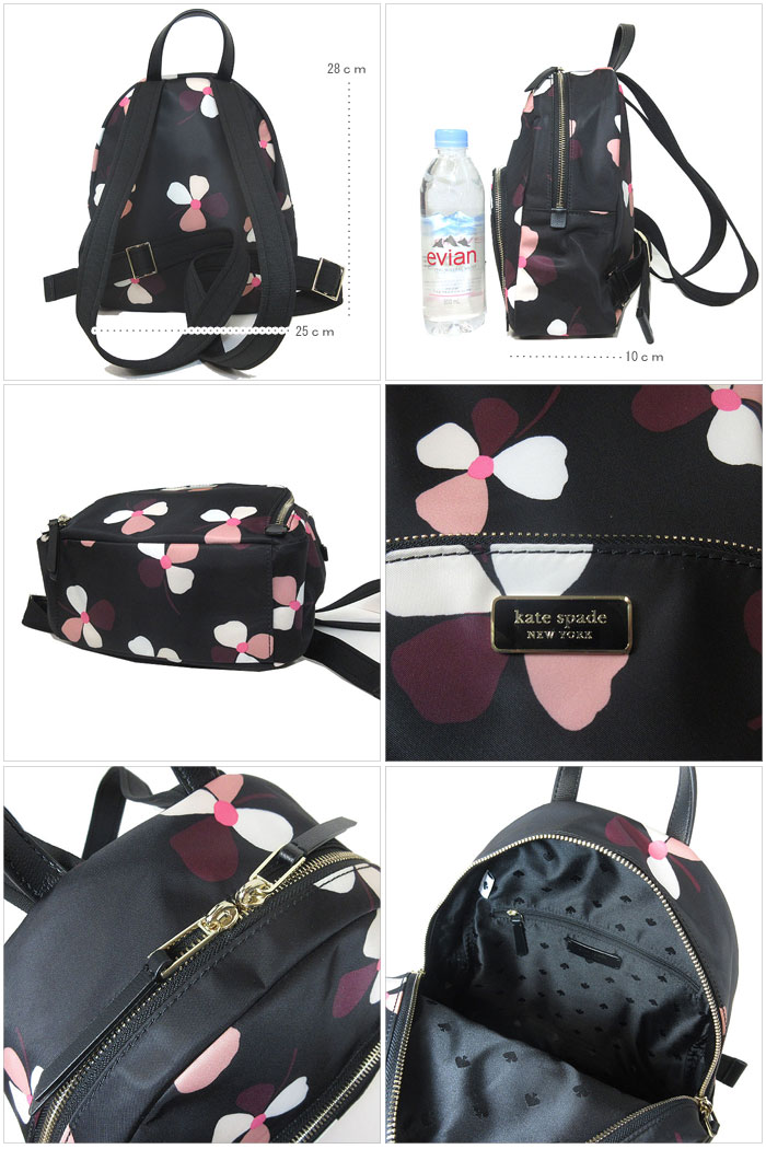 ケイト・スペード アウトレット kate spade ショルダーバッグ WKRU6198-098 medium backpack / dawn dusk buds ナイロン フラワー / 花柄 ミディアム バッグパック / リュックサック blackmulti(098):ブラック×マルチカラー【RCP】【楽天カード分割】【レディース】