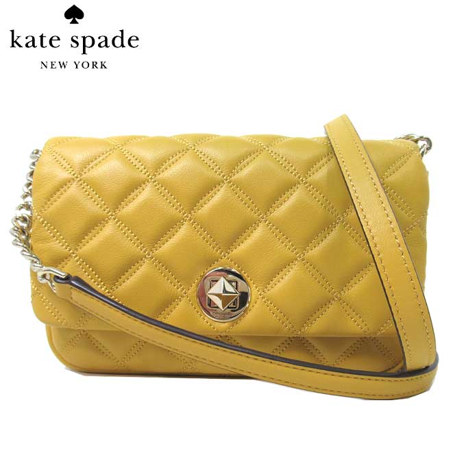 ケイトスペード ショルダーバッグ レディース ケイトスペード アウトレット kate spade ショルダーバッグ WLRU6342-718 レザー ナタリア キルティング 斜め掛け flap turnlock crossbody / natalia / golden yarrow(718)：イエロー系 レディース