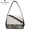 【10%OFF 4/21 09:59迄】ケイトスペード ショルダーバッグ kate spade レイラ レザー パイソンプリント ミディアム フラップ 2WAY ショルダー 斜めがけ K6039 960(ホワイト系×ブラックマルチ) レディース アウトレット 送料無料