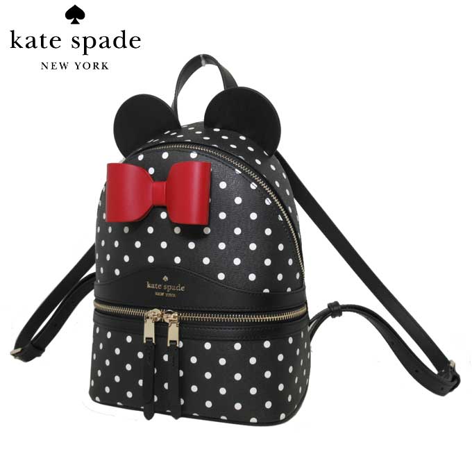 ケイトスペード リュック kate spade ディズニー コラボ商品 レザー ミニーマウス バックパック K7325 001 (ブラック) disney x kate spade new york アウトレット 送料無料