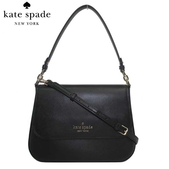 ケイトスペード 【1000円OFF 6/11 01:59迄】ケイトスペード バッグ ショルダーバッグ kate spade ステイシー サフィアーノ レザー フラップ 2WAY ショルダー 斜めがけ 肩掛け K9324-001(ブラック) アウトレット kate spade 送料無料