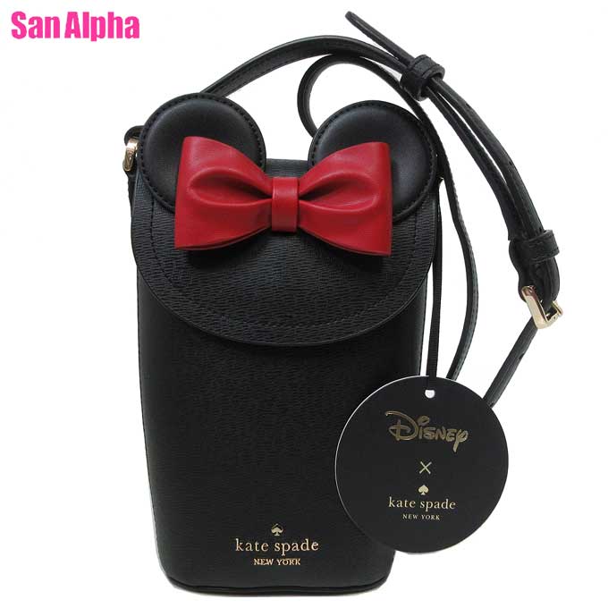 【10%OFF 5/21 09:59迄】ケイトスペード ショルダーバッグ kate spade disney ディズニー コラボ ミニー North South PVC フォン クロスボディ スマホショルダー 斜め掛け KG704 001 (ブラック) アウトレット レディース 送料無料