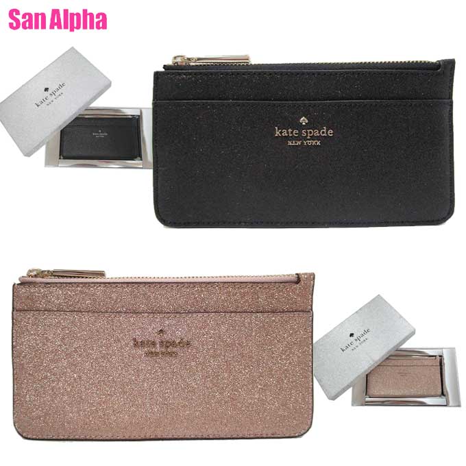 【10%OFF 5/21 09:59迄】【ギフトBOX付き】 ケイトスペード 財布 カードケース kate spade ティンセル ボックスド グリッター ラージ スリムカードホルダー K9256 アウトレット レディース 送料無料