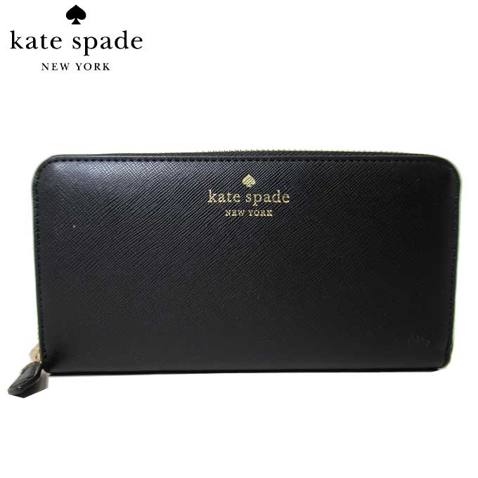 ケイト・スペード ニューヨーク 財布（レディース） ケイトスペード 長財布 K7180 001(ブラック) PVC ラウンドファスナー マーリー kate spade アウトレット 送料無料
