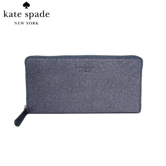 ケイト・スペード アウトレット kate spade 財布 WLRU5757-870 グリッター加工 レザー ラウンドファスナー 長財布 large continental wa / ioeley / busknavy(870):ダスクネイビー【RCP】【楽天カード分割】【レディース】