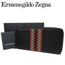 【1000円OFF 4/27 09:59迄】エルメネジルド ゼニア 財布 長財布 ERMENEGILDO ZEGNA シープスキン レザー L字ファスナー PELLE TESSUTA ストライプ ヨーロピアンウォレット LHPRR E1194P NER(ブラック) メンズ ブティック 送料無料