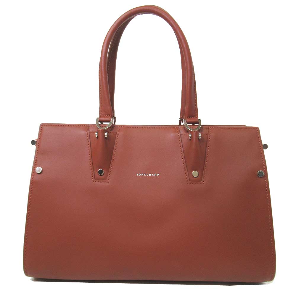 ロンシャン 革バッグ レディース ロンシャン LONGCHAMP ハンドバッグ 1320-875-677 レザー 文字プリントロゴ ジップファスナー COGNAC/BURNTRE(ブラウン系) レディース