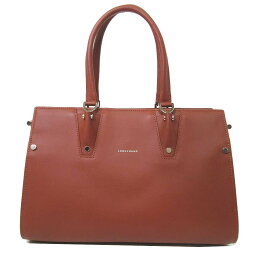 ロンシャン ハンドバッグ（レディース） 【10%OFF 5/7 09:59迄】ロンシャン LONGCHAMP ハンドバッグ 1320-875-677 レザー 文字プリントロゴ ジップファスナー COGNAC/BURNTRE(ブラウン系) レディース