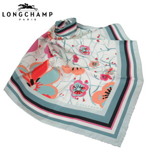 ロンシャン LONGCHAMP アパレル 8799-SOI-282 フラワー/花柄 シルク 四角形 スカーフ 正方形 スカーフ CELADON(マルチカラー)【レディース】【メール便対応(ネコポス)】【ギフト】