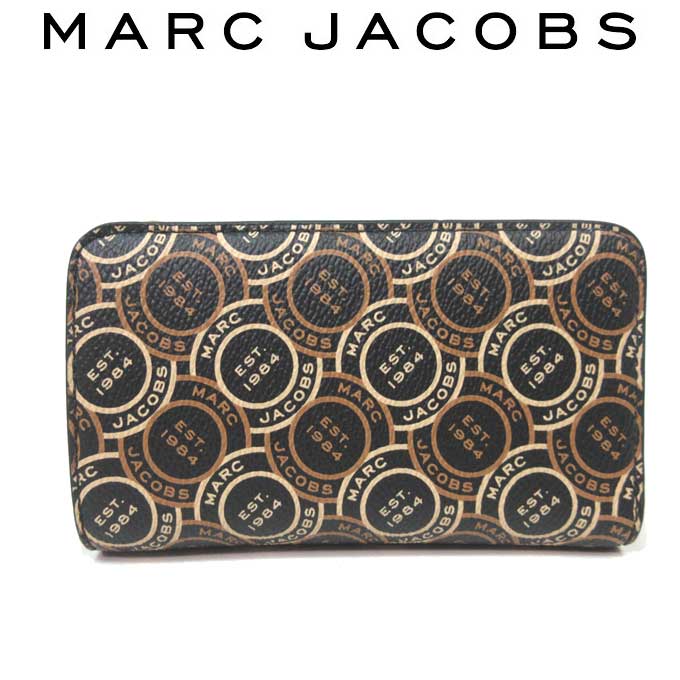 マークジェイコブス 財布（レディース） マークジェイコブス 財布 二つ折り財布(小銭入れあり) MARC JACOBS サークルロゴ PVC 中財布 S120M12FA22 002 BLACK MULTI (ブラックマルチ) レディース アウトレット 送料無料