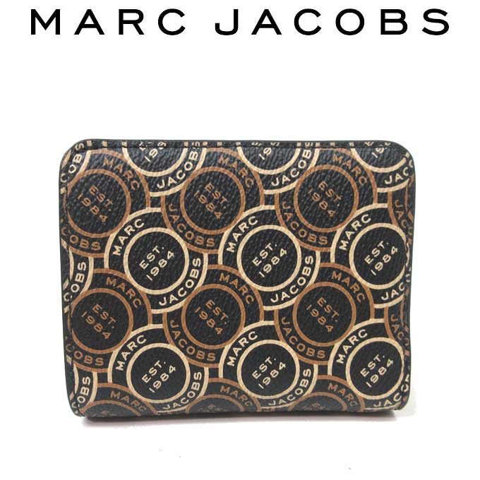 【10%OFF 5/21 09:59迄】マークジェイコブス 財布 二つ折り財布(小銭入れあり) MARC JACOBS サークルロゴ PVC コンパクト財布 S130M12FA22 002 BLACK MULTI (ブラックマルチ) レディース アウトレット 送料無料