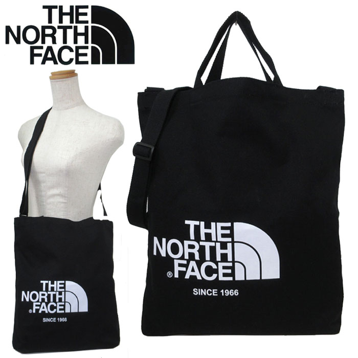 ノースフェイス トートバッグ メンズ 【10%OFF 6/2 09:59迄】ザ・ノース・フェイス トートバッグ THE NORTH FACE WHITE LABEL COLLECTION ビッグ ロゴ コットン 2WAY トート 斜めがけ A4対応 NN2PN09J BLK/BLACK(ブラック) レディース メンズ 送料無料