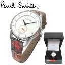 【10%OFF 5/7 09:59迄】【新古品（Sランク/展示品）】 ポール・スミス 時計 腕時計 Paul Smith フラワープリント チャーチストリート ミニ レザーベルト BZ2 010 10(ブラック×マルチカラー)新品同様 未使用品 レディース 送料無料