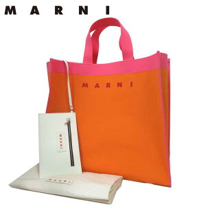 マルニ MARNI トートバッグ レディース SHMP0073A0 P4547 ZO103(オレンジ系マルチ) ジャガード ラージ ショッピングバッグ ポーチ付き バイカラー 送料無料 【ギフト】【ラッピング対象外】