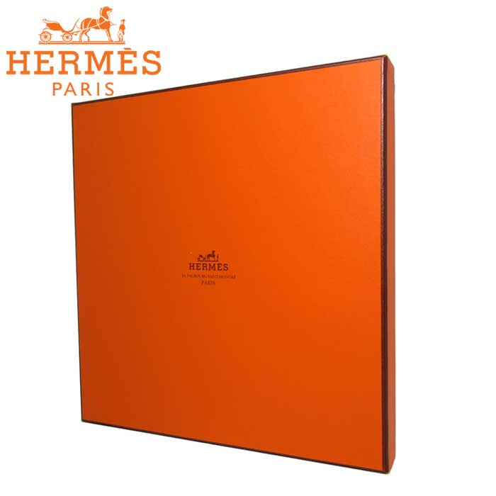 【単品購入可 / Rタイプ】エルメス HERMES 専用箱 / 専用BOX ギフトボックス　■縦：24cm×横：24cm×幅：2.5cm(多目的用)■ (非売品入手困難) オレンジ系 【代金引換不可】【ギフト】