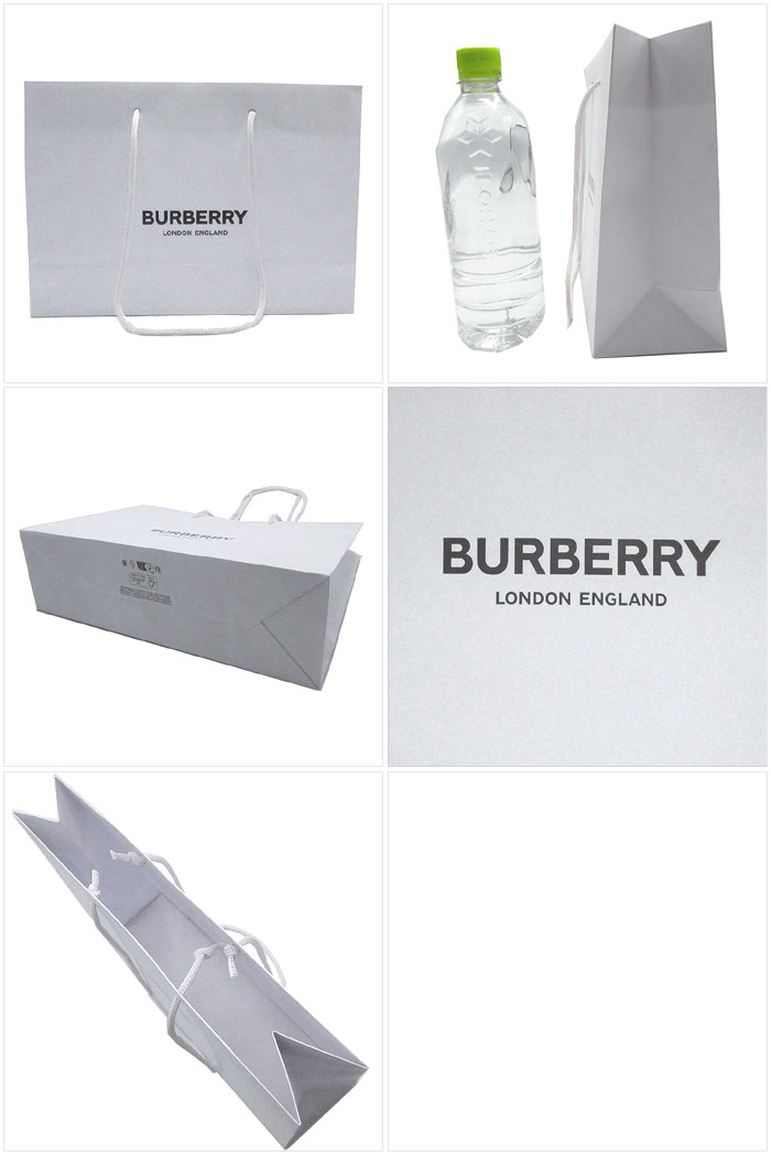単品購入可 同梱半額 バーバリー BURBERRY 紙袋 横長タイプ Sサイズ ホワイト系 非売品入手困難 ショッパー ショ袋 la-marca-10060616 SanAlpha(サンアルファ) サンプル画像2