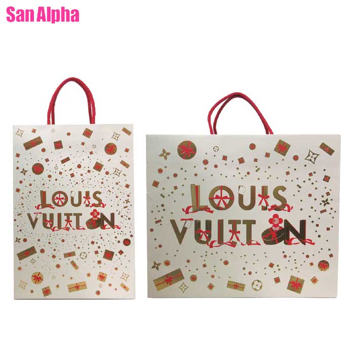 【単品購入可】ルイ・ヴィトン 紙袋 ショッパー LOUIS VUITTON クリスマス限定デザイン ショ袋 紙袋 2サイズ有 ルイヴィトン LV バッグ 【代金引換不可】