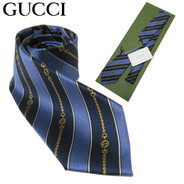 【1000円OFF 9/11 01:59迄】グッチ ネクタイ GUCCI シルク インターロッキングG チェーン ストライプ 643929 4E002 4868(ライトブルー系マルチ) ブティック メンズ 【グッチ専用ケース付き】送料無料