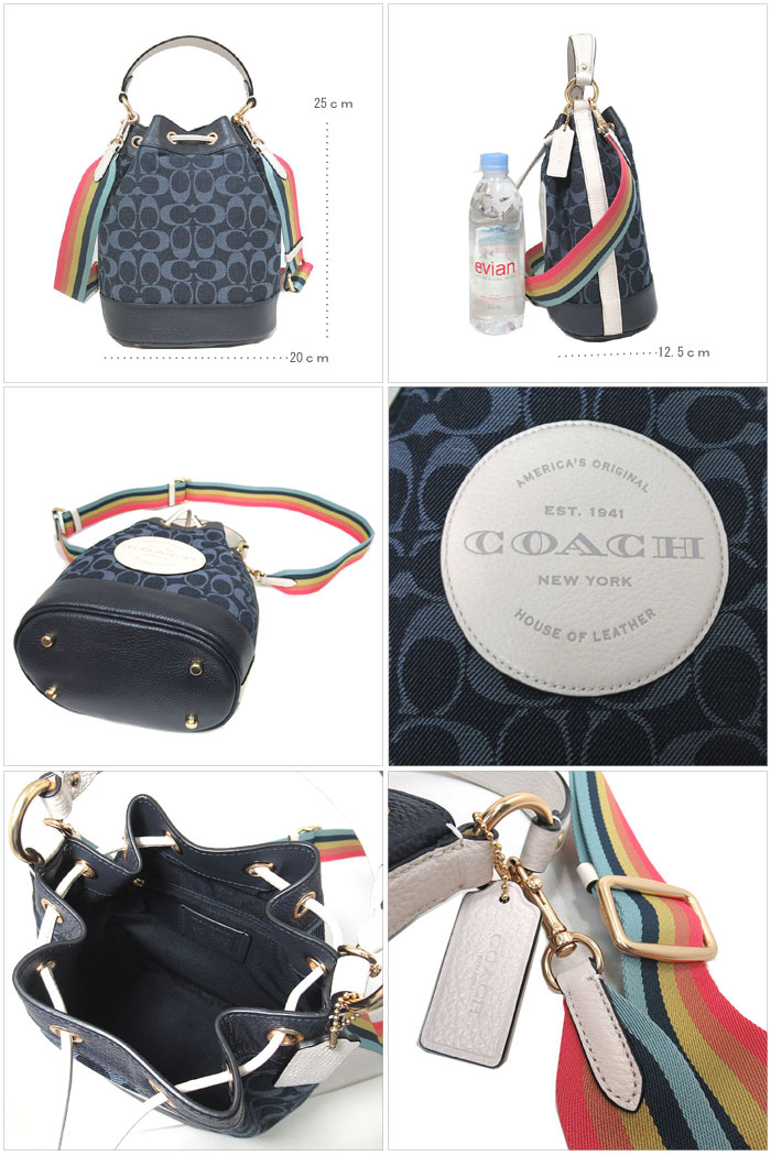 【1000円OFF 9/11 01:59迄】コーチ ショルダーバッグ レディース COACH C4101 IMDEI デニムシグネチャー デンプシー ドロー バケット バケツ型 巾着 斜め掛け アウトレット 送料無料【ギフト】