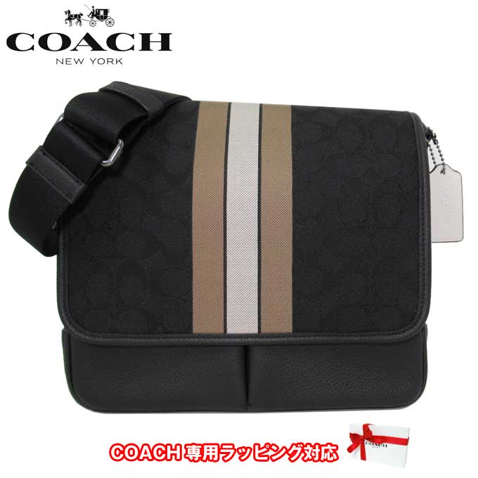 ショルダーバッグ 【1000円OFF 6/11 01:59迄】コーチ ショルダーバッグ メンズ COACH C6583 QBT14 ジャカード シグネチャー ストライプ トンプソン スモール マップバッグ 斜め掛け アウトレット 送料無料