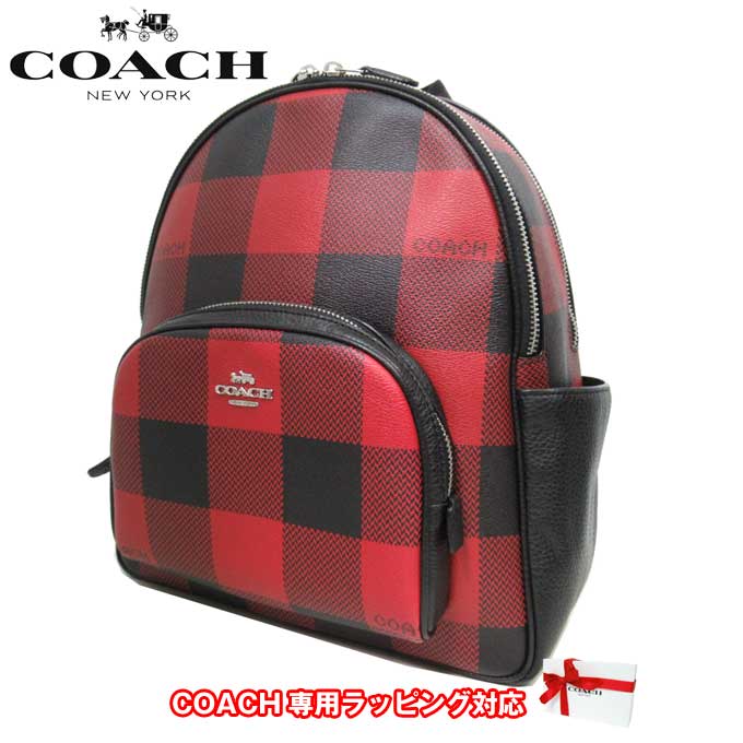 コーチ ショルダーバッグ リュック レディース COACH C7275 SVS66 PVC バッファローチェックプリント コート バックパック アウトレット 送料無料【ギフト】