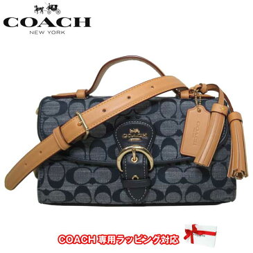 【1000円OFF 9/11 01:59迄】コーチ バッグ ショルダーバッグ COACH シャンブレー デニム シグネチャー クリオ 2WAY トップ ハンドル タッセル付き C8513 IMDEI(デニムマルチ) アウトレット レディース 送料無料