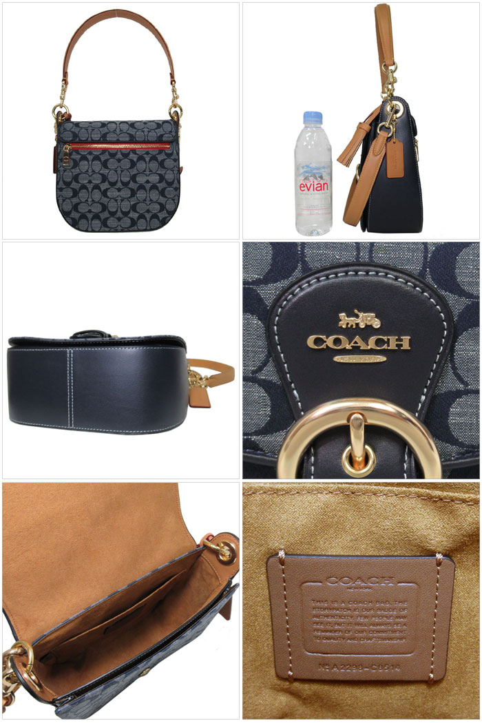 【1000円OFF 9/11 01:59迄】コーチ バッグ ショルダーバッグ COACH シャンブレー デニム シグネチャー クリオ 2WAY ショルダーバッグ 23 タッセル付き C8514 IMDEI(デニムマルチ) アウトレット レディース 送料無料