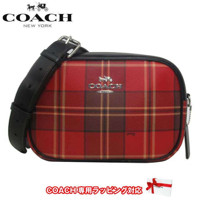 【1000円OFF 5/16 01:59迄】コーチ バッグ ショルダーバッグ COACH PVC プレイド プリント タータンチェック柄 ジェイミー カメラバッグ 斜め掛け CC146 SVPM0(レッド×ブラック×マルチカラー)アウトレット レディース 送料無料