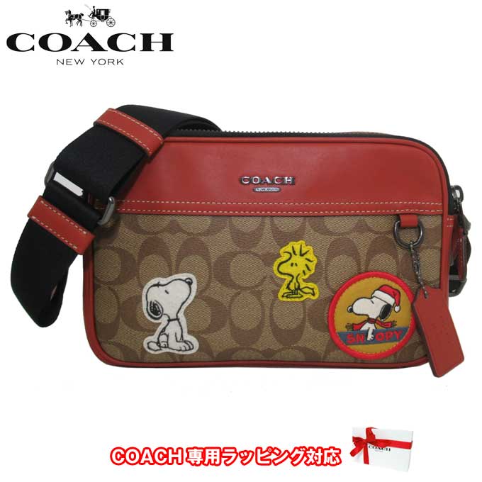 アレックス 【1000円OFF 5/16 01:59迄】コーチ ショルダーバッグ COACH ピーナッツ × コーチ シグネチャー スヌーピー シグネチャーPVC×レザー グラハム クロスボディパッチ 斜めがけ CE746 QBE7V(カーキ×レッドブラウン系マルチ) アウトレット メンズ 送料無料