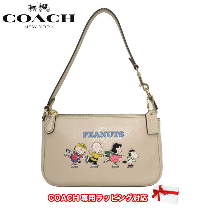 ハンドバッグ コーチ バッグ ハンドバッグ COACH ピーナッツ × コーチ スヌーピー アンド フレンズ モチーフ ノリータ 19 ハンドル付ポーチ CE858 IMOQY(アイボリー×マルチカラー) アウトレット レディース 送料無料