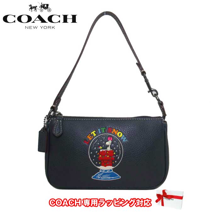 ハンドバッグ 【1000円OFF 5/16 01:59迄】コーチ バッグ ハンドバッグ COACH ピーナッツ × コーチ スヌーピー レット イット スノー モチーフ ノリータ 19 ハンドル付ポーチ CE859 QBNI9 (ミッドナイトネイビー×マルチカラー) アウトレット レディース 送料無料