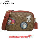 【10%OFF 5/7 09:59迄】コーチ ショルダーバッグ COACH ピーナッツ × コーチ ジェイミー カメラバッグ シグネチャー PVC×レザー パッチ 斜めがけ CF304 IMT1O(カーキ×レッドブラウン系マルチ) アウトレット レディース 送料無料