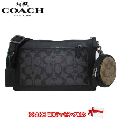 コーチ ショルダーバッグ COACH ホールデン クロスボディ シグネチャー PVCキャンバス レザー 斜めがけ C5598 QBPHT(チャコール×ブラックマルチ) アウトレット メンズ 送料無料