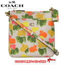 【10%OFF 4/21 09:59迄】コーチ ショルダーバッグ COACH レザー キット メッセンジャー クロスボディ フローラル プリント スウィングパック 斜めがけ CC556 B4L38 (イエロー系マルチカラー) レディース アウトレット 送料無料