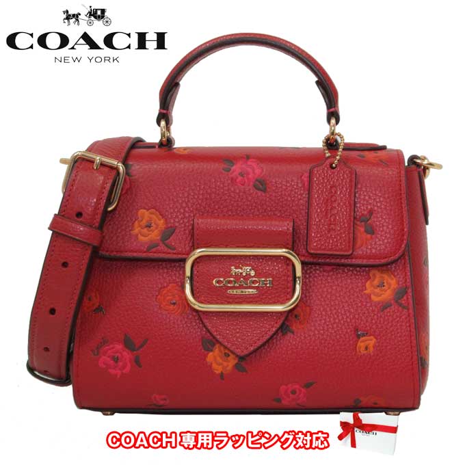 ハンドバッグ 【10%OFF 6/2 09:59迄】【コーチ バッグ ハンドバッグ COACH ピオニー プリント モーガン 2WAY トップ ハンドル サッチェル 斜め掛け CE573 IMP2Z(レッドアップルマルチ) レディース アウトレット 送料無料