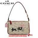 コーチ ポーチ COACH ニュー イヤー ラビット アンド キャリッジ ルーナー PVC シグネチャー トップハンドルポーチ CE646 IMOT4(ライトカーキマルチ) アウトレット レディース 送料無料