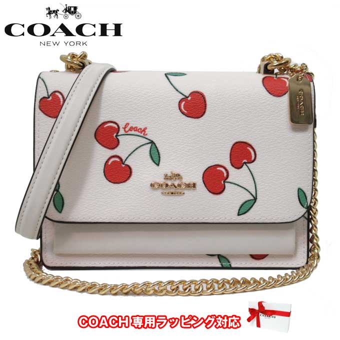 【10%OFF 5/21 09:59迄】コーチ バッグ ショルダーバッグ COACH ハート チェリー プリント チェーン ミニ クレア クロスボディ 斜め掛け CE656 IMCAH(チョーク×マルチカラー) アウトレット レディース 送料無料