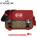 ショルダーバッグ コーチ ショルダーバッグ COACH トラック クロスボディ シグネチャー レザー PVC 斜めがけ CE873 QBV1U(レッド系×カーキマルチ) アウトレット メンズ 送料無料