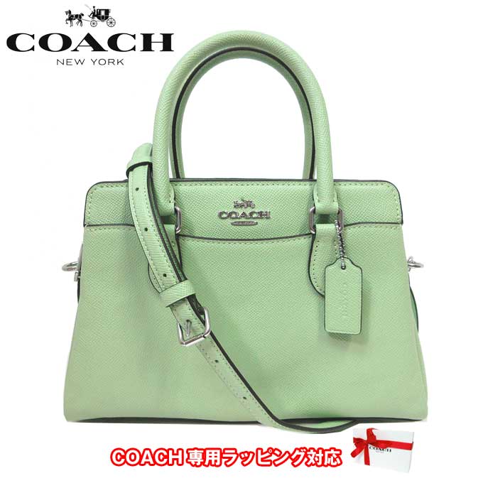 コーチ バッグ ハンドバッグ COACH クロスグレインレザー ミニ ダーシー 2WAY キャリーオール 斜め掛け CH297 SVTY6(ペールピスタチオ) アウトレット レディース 送料無料