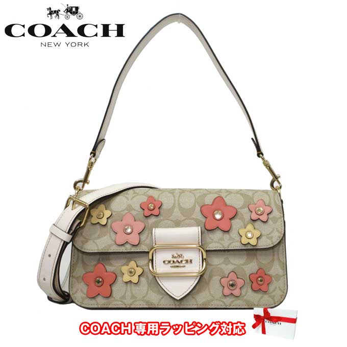 ショルダーバッグ 【10%OFF 6/2 09:59迄】コーチ ショルダーバッグ COACH モーガン PVC シグネチャー キャンバス フローラル アップリケ 2WAY 斜めがけ CH341 IMOT4(ライトカーキマルチ) アウトレット レディース 送料無料