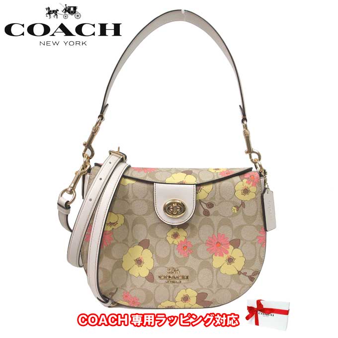 【1000円OFF 5/16 01:59迄】コーチ バッグ ショルダーバッグ COACH PVC シグネチャー フローラル プリント エラ ホーボ 2WAY 肩掛け 斜め掛け CH347 IMOT4(ライトカーキ×マルチカラー) レディース アウトレット 送料無料