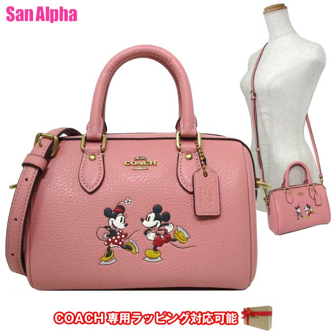 ショルダーバッグ 【1000円OFF 6/11 01:59迄】コーチ バッグ ショルダーバッグ COACH X DISNEY コーチ × ディズニー ミッキー ミニー アイス スケート モチーフ ミニ ローワン クロスボディ ミニバッグ 斜め掛け CN030 B4OFE コラボ商品 アウトレット レディース 送料無料