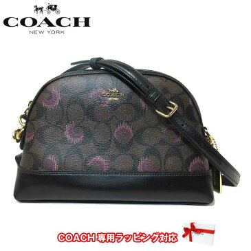 コーチ アウトレット COACH ショルダーバッグ F88032 PVC×レザー シグネチャー×ムーン / 月 プリント ドーム クロスボディー / ポシェット 斜め掛け IMPGQ(ブラウン×パープルマルチ)【RCP】【0815楽天カード分割】【s-mail03】【レディース】