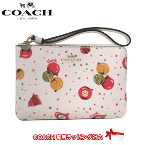 【最大11%OFF 4/19 AM9:59迄】コーチ ポーチ レディース COACH C7406 IMCAH PVC オーナメント プリント コーナー ジップ リストレット アウトレット 送料無料【ギフト】【メール便対応(ネコポス)】