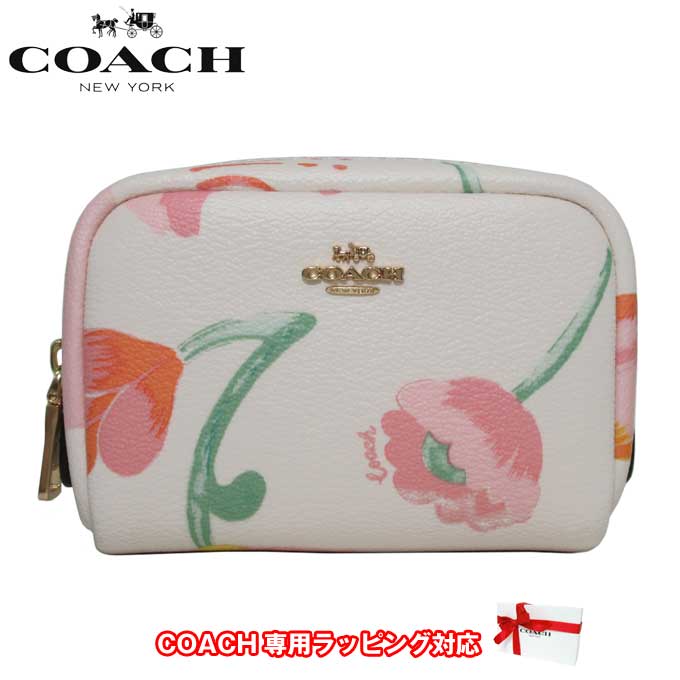 コーチ ミニポーチ レディース COACH C8706 IMCAH(ホワイト系マルチ) フラワープリント 花柄 アウトレット 送料無料【ギフト】